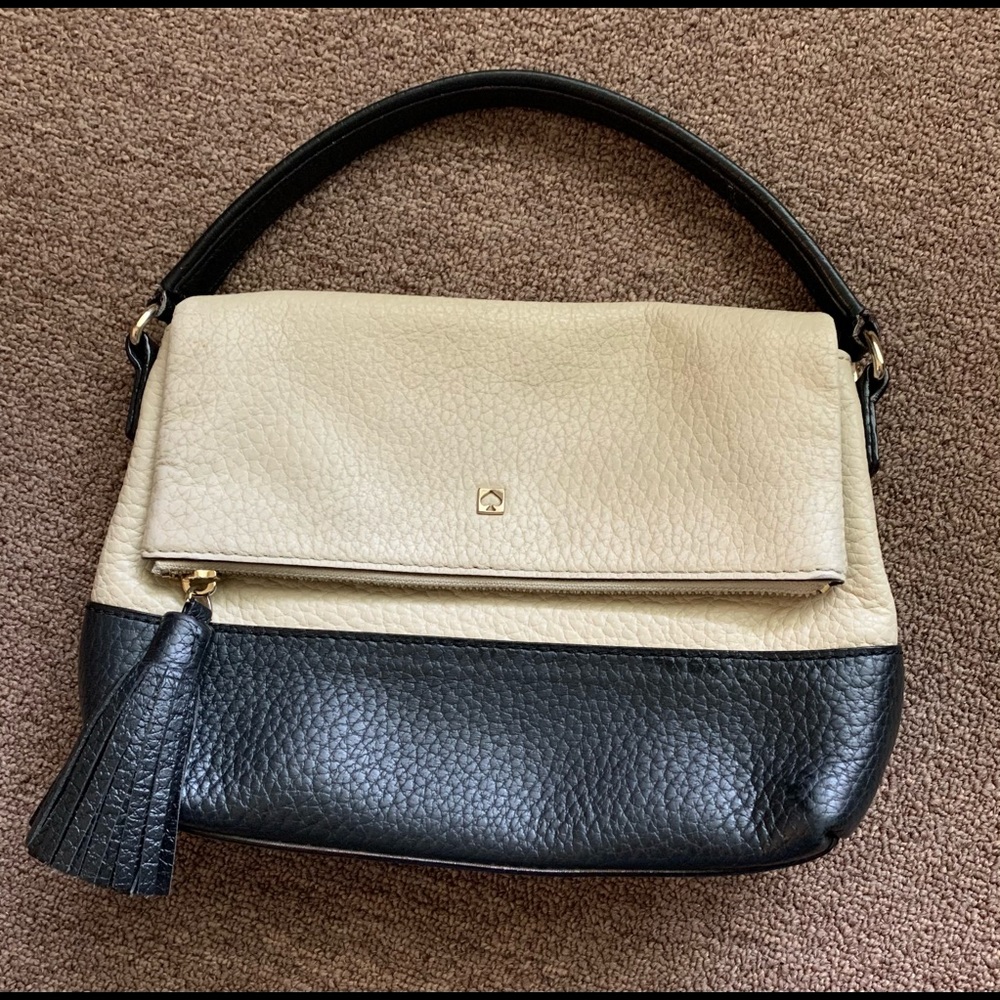 kate spade ♠️ cream/black shoulder bag